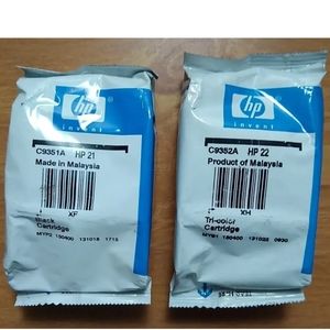 GENUINE HP 21 HP 22 Ink Cartridge 2 Pack for Deskjet 3910 Officejet J3635